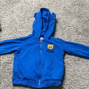 Moschino Kids Royal Blue Hoodie with Bear Patch